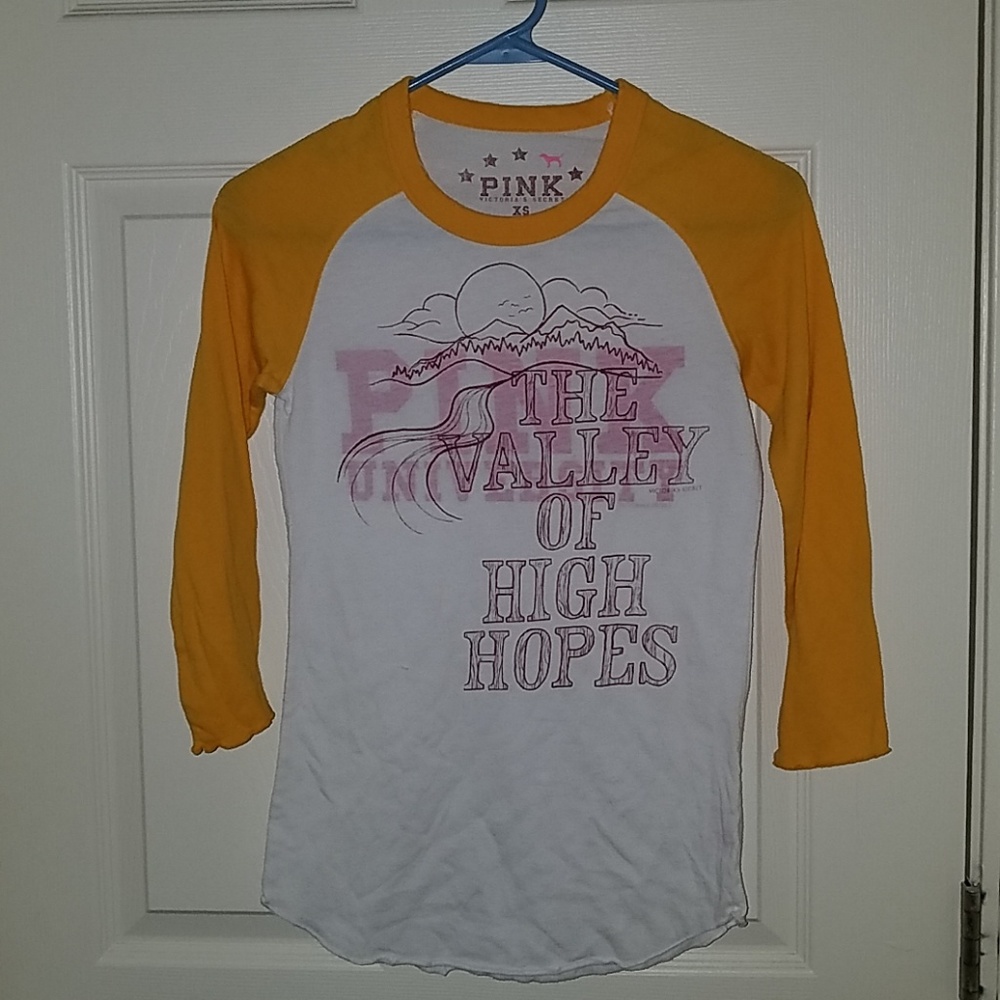 PINK baseball tee XS